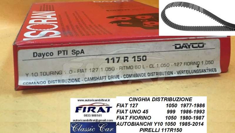 CINGHIA DISTRIBUZIONE FIAT 127 1050 - Y10 1050 117R150